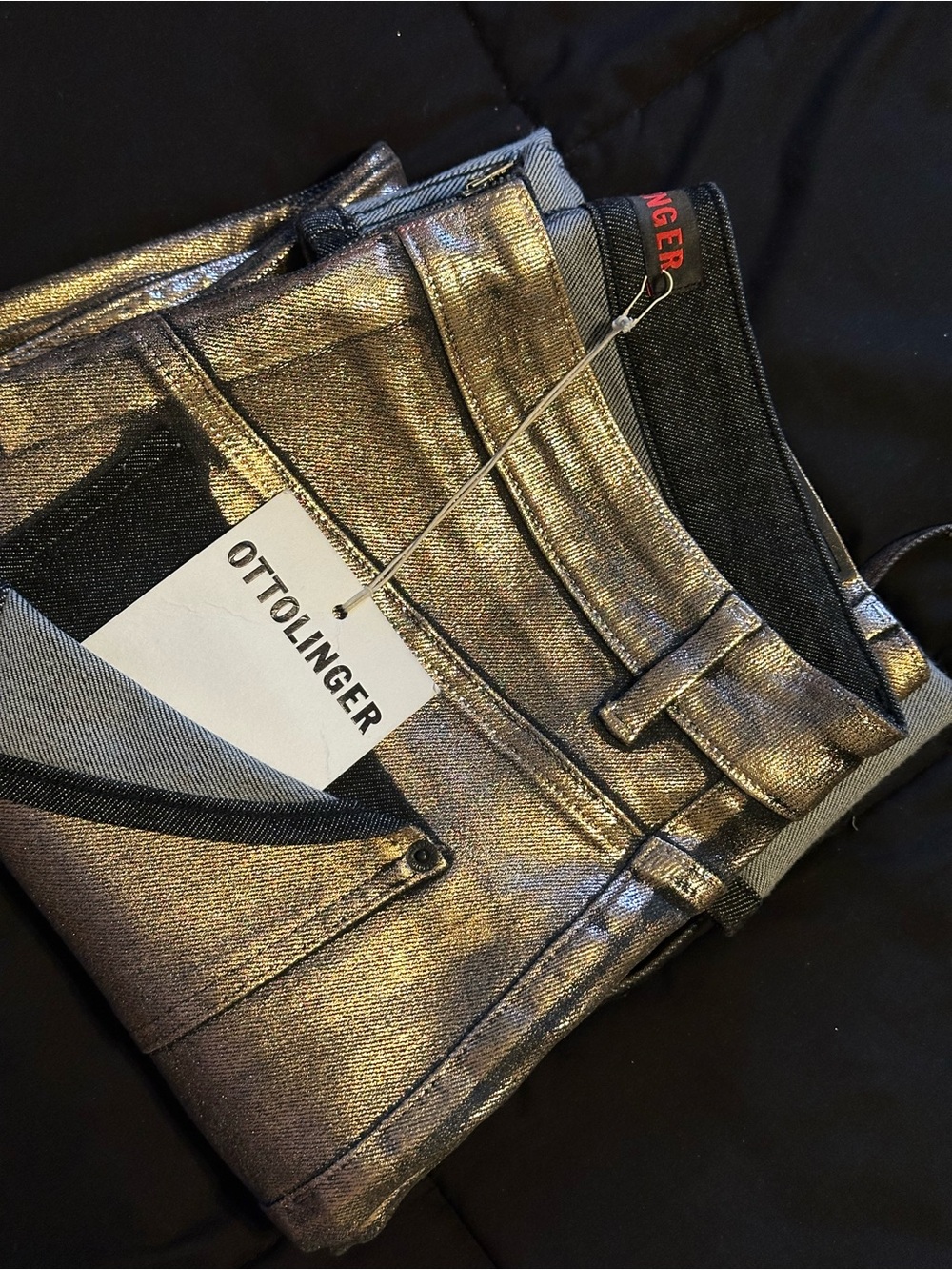 OTTOLINGER Women’s Metallic Gold Skinny Jeans*Brand New with Tags*